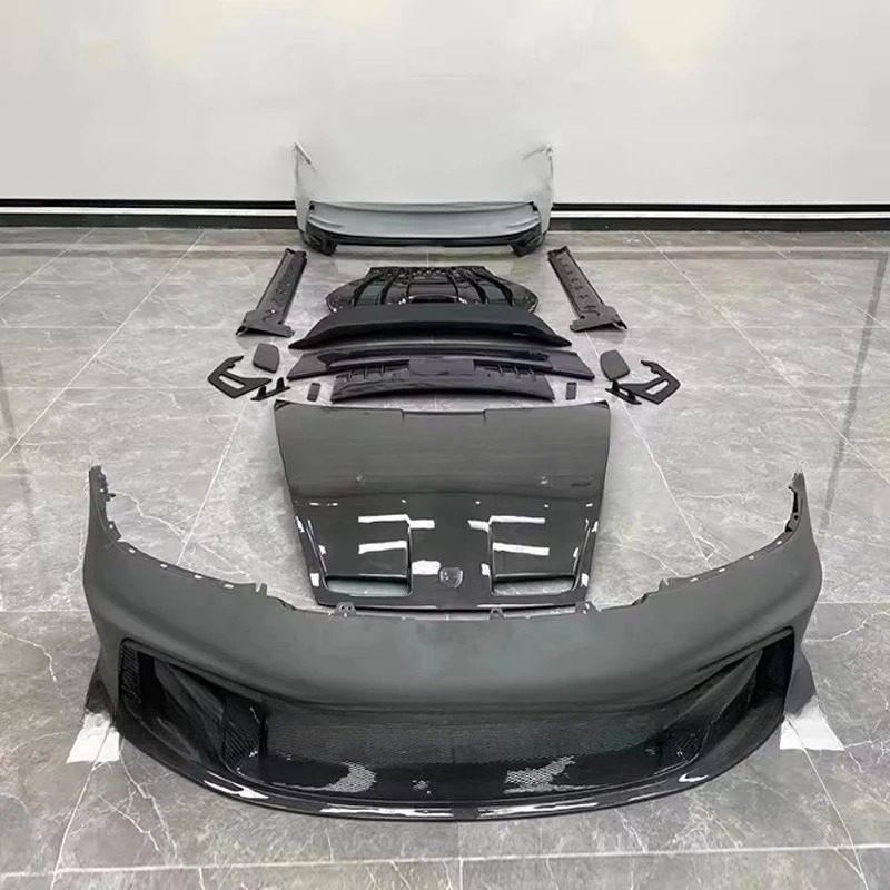 Carrera Upgrade GT3 Style Dry Carbon Fiber New Carbon Glossy Screw-On Front Bumper Hood Body Kits for 911 992 LCK Brand 6-Month
